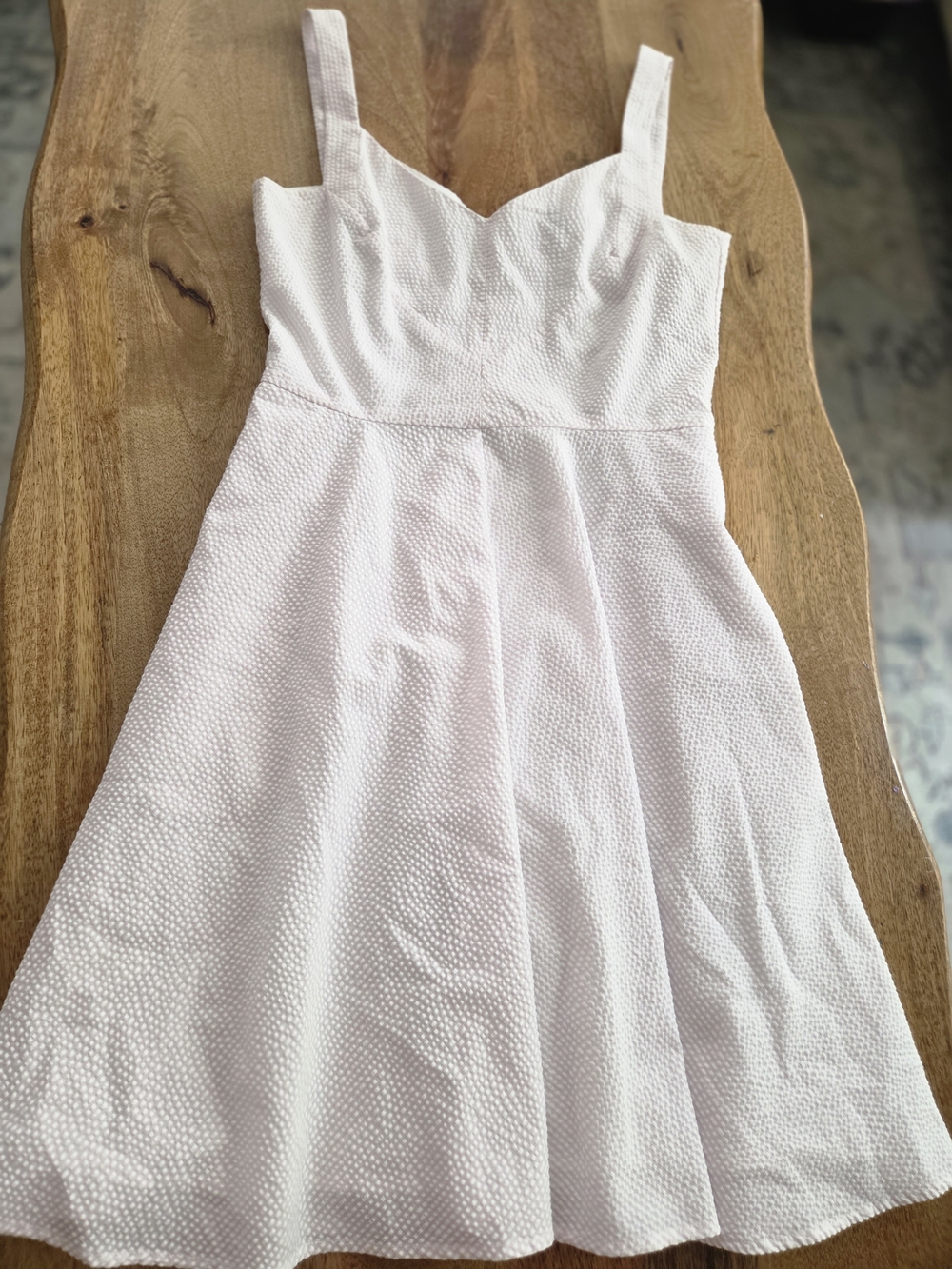 Ann Taylor Light Pink Textured Fit-and-Flare Dress